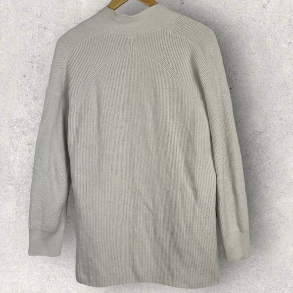 Lululemon Merino Wool Ribbed Long Wrap Sweater Bone Neutral Size 2 Oversized Fit - Picture 13 of 14